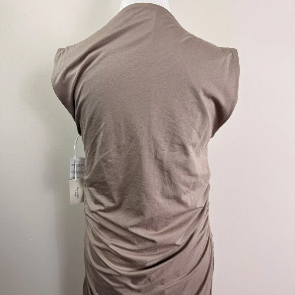 Abercrombie & Fitch Womens Brown Ruched Draped Maxi Dress Size XL NEW